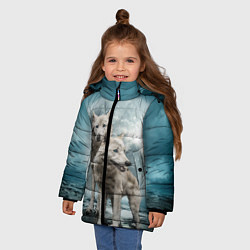 Куртка зимняя для девочки Волки альбиносы, цвет: 3D-красный — фото 2