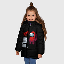 Куртка зимняя для девочки Among us Imposter, цвет: 3D-черный — фото 2