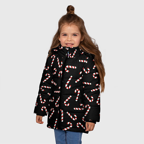 Зимняя куртка для девочки Christmas Candy / 3D-Черный – фото 3