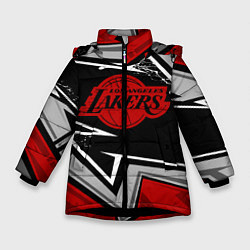 Куртка зимняя для девочки LA LAKERS RED, цвет: 3D-черный