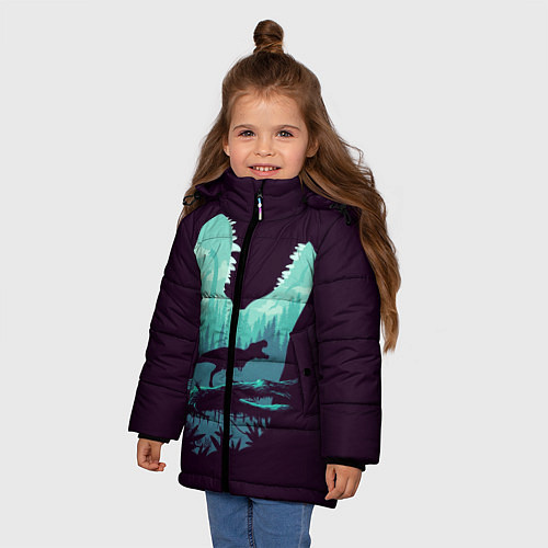 Зимняя куртка для девочки T-Rex / 3D-Черный – фото 3
