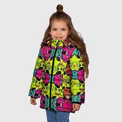 Куртка зимняя для девочки БЕЗУМИЕ, цвет: 3D-черный — фото 2
