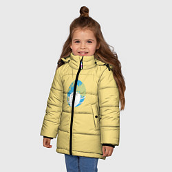 Куртка зимняя для девочки Земля в маске, цвет: 3D-черный — фото 2