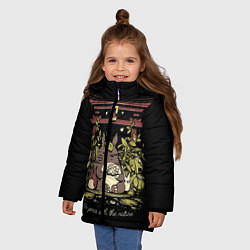 Куртка зимняя для девочки ТОТОРО ЛОТУС, цвет: 3D-черный — фото 2