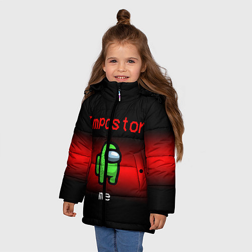 Зимняя куртка для девочки AMONG US / 3D-Черный – фото 3