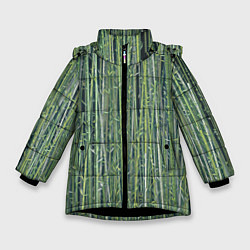 Куртка зимняя для девочки Зеленый бамбук, цвет: 3D-черный