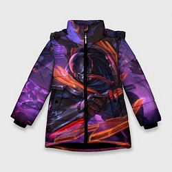 Куртка зимняя для девочки Пайк League of legends, цвет: 3D-черный