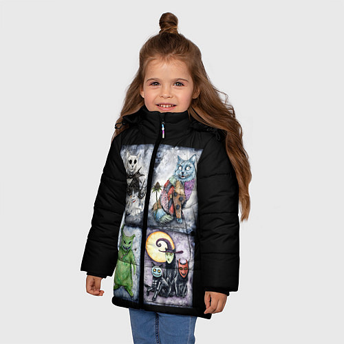 Зимняя куртка для девочки Halloween / 3D-Черный – фото 3