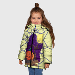 Куртка зимняя для девочки Halloween Мозайка, цвет: 3D-черный — фото 2