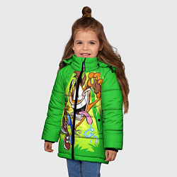 Куртка зимняя для девочки CRASH BANDICOOT, цвет: 3D-черный — фото 2