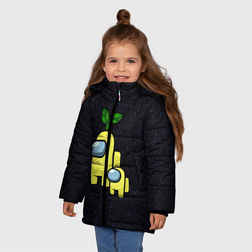 Зимняя куртка для девочки Among us Yellow kid Yellow / 3D-Черный – фото 3