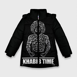 Куртка зимняя для девочки ХАБИБ НУРМАГОМЕДОВ, цвет: 3D-черный