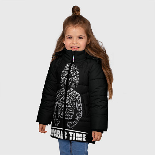 Зимняя куртка для девочки ХАБИБ НУРМАГОМЕДОВ / 3D-Черный – фото 3