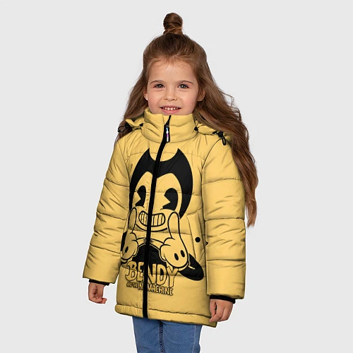 Зимняя куртка для девочки Bendy And The Ink Machine / 3D-Черный – фото 3