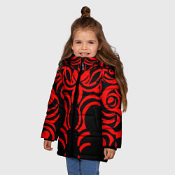Куртка зимняя для девочки Узор, фэнтези, музыка, цвет: 3D-черный — фото 2