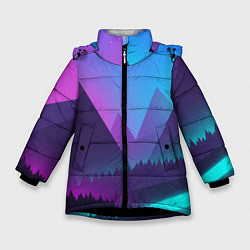 Куртка зимняя для девочки NEON FOREST, цвет: 3D-черный