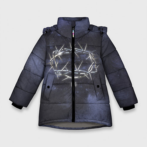 Зимняя куртка для девочки Макс Барских: 1990 / 3D-Светло-серый – фото 1