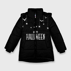 Куртка зимняя для девочки Happy halloween, цвет: 3D-черный