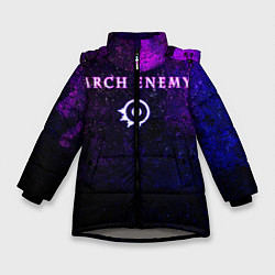 Куртка зимняя для девочки Arch Enemy Neon logo, цвет: 3D-светло-серый