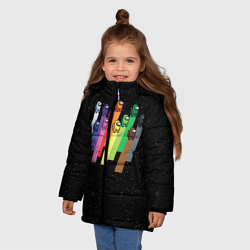 Зимняя куртка для девочки Among us / 3D-Черный – фото 3