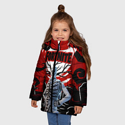 Куртка зимняя для девочки СКЕЛЕТ FORTNITE, цвет: 3D-черный — фото 2