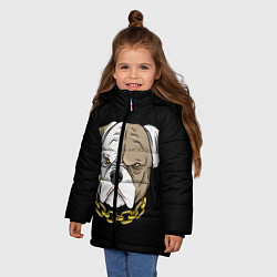 Куртка зимняя для девочки Бульдог, цвет: 3D-светло-серый — фото 2