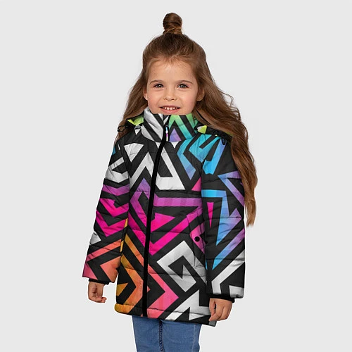 Зимняя куртка для девочки GRAFFITY / 3D-Черный – фото 3