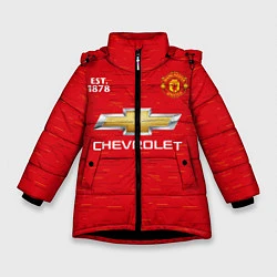 Куртка зимняя для девочки MANCHESTER UNITED 2021 - HOME, цвет: 3D-черный