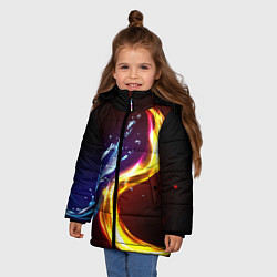 Куртка зимняя для девочки ОГОНЬ И ВОДА, цвет: 3D-красный — фото 2