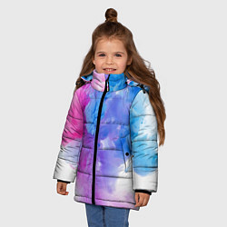 Куртка зимняя для девочки Дым, цвет: 3D-черный — фото 2