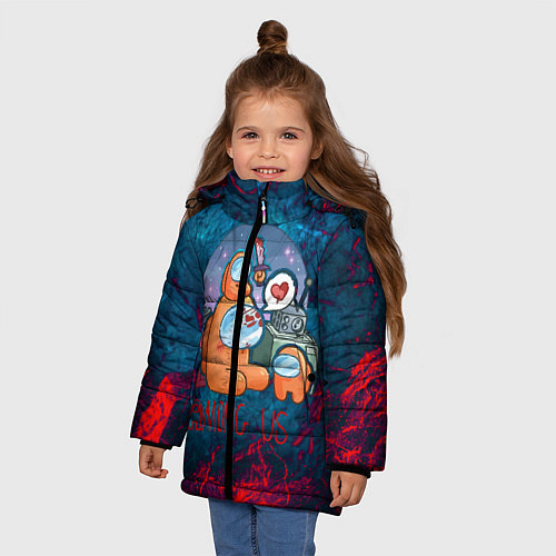 Зимняя куртка для девочки Among Us / 3D-Черный – фото 3
