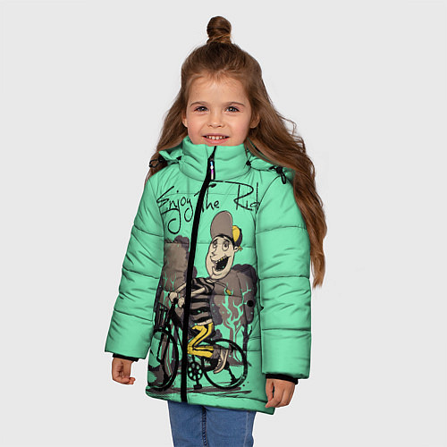 Зимняя куртка для девочки Наслаждайся поездкой / 3D-Черный – фото 3