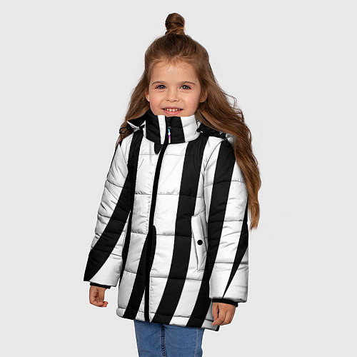 Зимняя куртка для девочки ЧБ / 3D-Черный – фото 3
