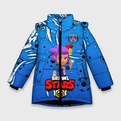 Куртка зимняя для девочки BRAWL STARS SHELLY PSG, цвет: 3D-черный