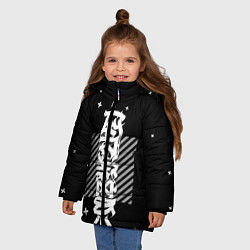 Куртка зимняя для девочки CYBER calligraphy, цвет: 3D-светло-серый — фото 2