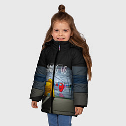 Куртка зимняя для девочки Among Us in the tunnel, цвет: 3D-светло-серый — фото 2
