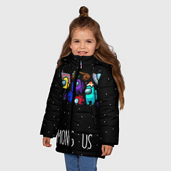 Куртка зимняя для девочки Among Us Звёзды, цвет: 3D-черный — фото 2