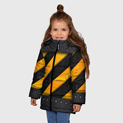 Куртка зимняя для девочки Металлическая преграда, цвет: 3D-красный — фото 2