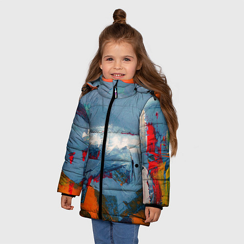 Зимняя куртка для девочки Я художник / 3D-Черный – фото 3