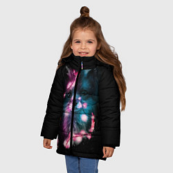 Куртка зимняя для девочки Лиса с гирляндой, цвет: 3D-светло-серый — фото 2