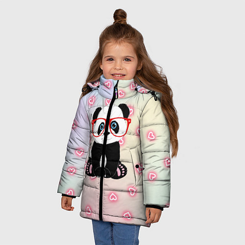 Зимняя куртка для девочки Милая пандочка / 3D-Черный – фото 3