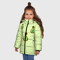 Куртка зимняя для девочки Пузырьки опыта, цвет: 3D-черный — фото 2