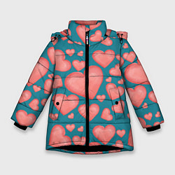 Куртка зимняя для девочки Любовь, цвет: 3D-черный