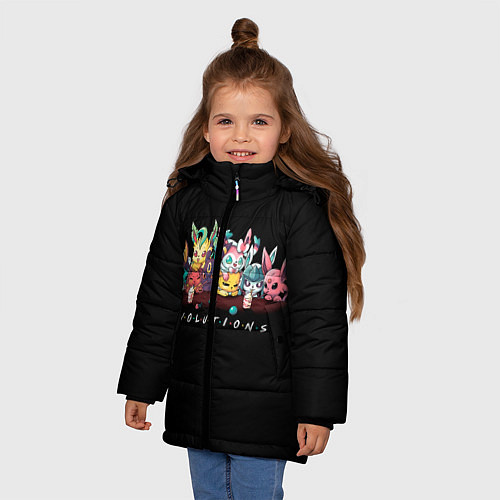 Зимняя куртка для девочки EVOLUTIONS / 3D-Черный – фото 3