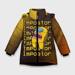 Куртка зимняя для девочки AMONG US - IMPOSTOR, цвет: 3D-черный