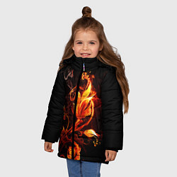 Куртка зимняя для девочки Огненный цветок, цвет: 3D-светло-серый — фото 2