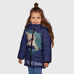 Куртка зимняя для девочки Улыбнись акуле, цвет: 3D-черный — фото 2