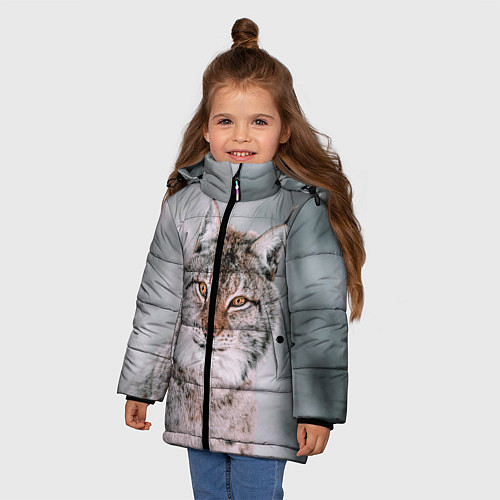 Зимняя куртка для девочки Рысь / 3D-Черный – фото 3