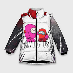 Куртка зимняя для девочки Among Us Friend Z, цвет: 3D-черный