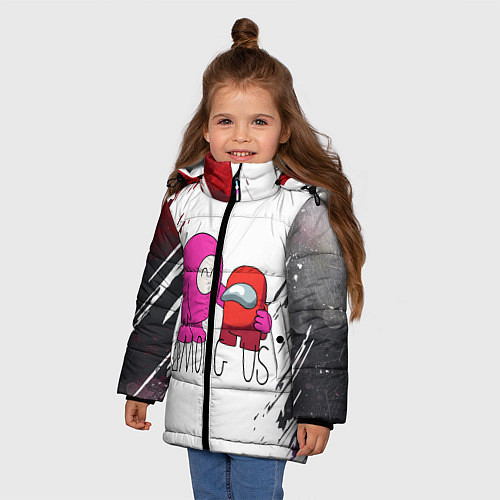 Зимняя куртка для девочки Among Us Friend Z / 3D-Черный – фото 3